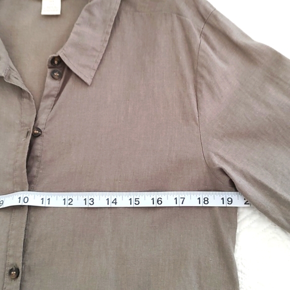 H&M Womans Long Sleeve Linen/Cotton Midi Shirt Dress/ Size S - Picture 6 of 10